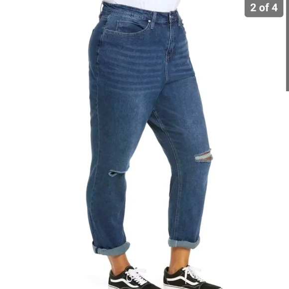 NWT BP. Distressed High-Rise Roll Cuff Mom Jeans 18 - Picture 8 of 8